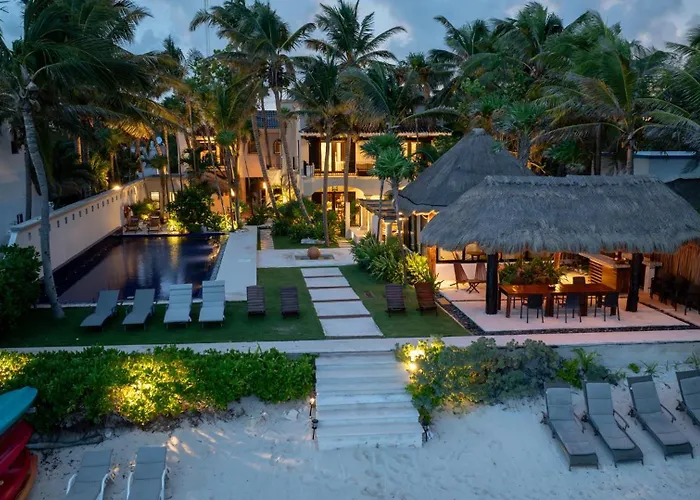 Villa 6br Exclusive Beachfront W/ Pool In Tulum Balcheil