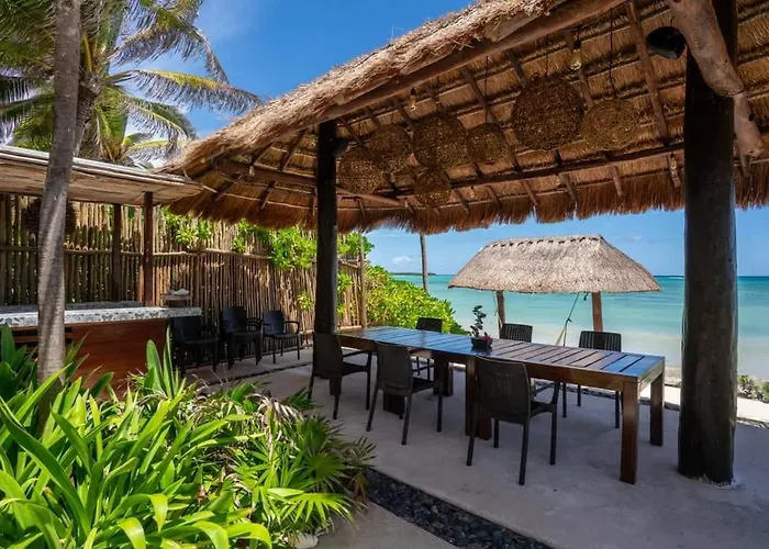 6br Exclusive Beachfront W/ Pool In Tulum Villa *